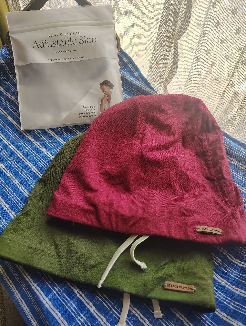 Satin-Lined "Slap-Caps" by Grace Eleyae, Stylish Hair Bonnet/Cap